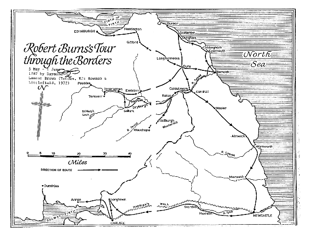 Borders tour map